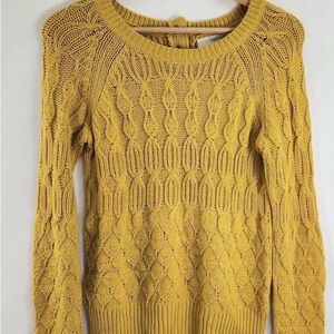 Sparrow Mustard Cable Knit Sweater by Anthropology